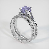1.34 Ct. Purple Sapphire Ring, 18K White Gold 2