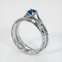 0.65 Ct. Sapphire Ring, 18K White Gold 2