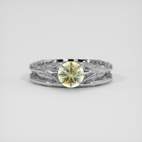 1.53 Ct. Greenish Yellow Sapphire Ring, 18K White Gold 1
