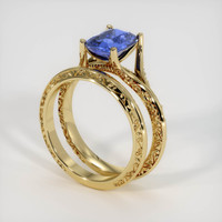2.08 Ct. Blue Sapphire Ring, 10K Yellow Gold 2