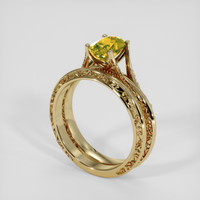 1.52 Ct. Bi Color / Parti Sapphire Ring, 10K Yellow Gold 2