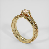 0.60 Ct. Padparadscha Sapphire Ring, 10K Yellow Gold 2