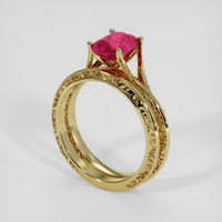 3.05 Ct. Pinkish Red Ruby Ring, 10K Yellow Gold 2