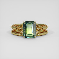 1.97 Ct. Bluish Green Sapphire Ring, 10K Yellow Gold 1
