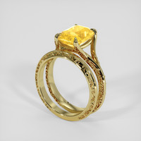 3.13 Ct. Orangish Yellow Sapphire Ring, 10K Yellow Gold 2
