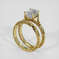 2.66 Ct. Bluish Grey Sapphire Ring, 10K Yellow Gold 2