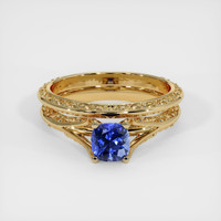 0.69 Ct. Blue Sapphire Ring, 14K Yellow Gold 1