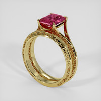 1.93 Ct. Purplish Red Garnet Ring, 14K Yellow Gold 2