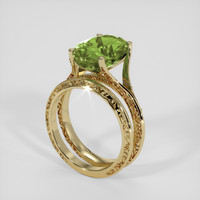 7.06 Ct. Yellowish Green Prasiolite Ring, 14K Yellow Gold 2