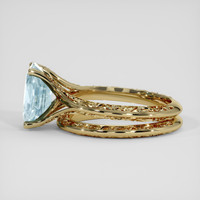 3.07 Ct. Blue Aquamarine Ring, 14K Yellow Gold 4