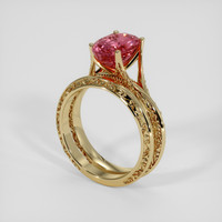 2.91 Ct. Reddish Pink Sapphire Ring, 14K Yellow Gold 2