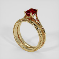 1.17 Ct. Ruby Ring, 14K Yellow Gold 2