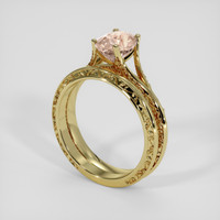 1.84 Ct. Peach Sapphire Ring, 14K Yellow Gold 2