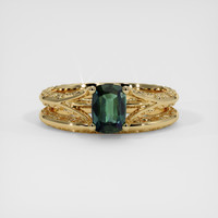 1.04 Ct. Green Sapphire Ring, 14K Yellow Gold 1