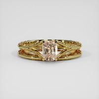 1.22 Ct. Peach Sapphire Ring, 14K Yellow Gold 1