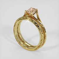 1.22 Ct. Peach Sapphire Ring, 14K Yellow Gold 2