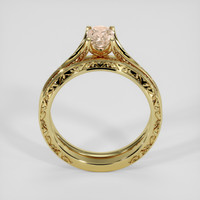 1.22 Ct. Peach Sapphire Ring, 14K Yellow Gold 3