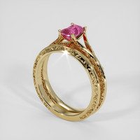 1.08 Ct. Pink Sapphire Ring, 14K Yellow Gold 2