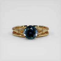 2.08 Ct. Greenish Blue Sapphire Ring, 14K Yellow Gold 1