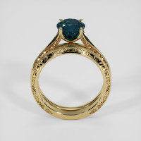 2.08 Ct. Greenish Blue Sapphire Ring, 14K Yellow Gold 3