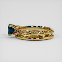 0.84 Ct. Greenish Blue Sapphire Ring, 14K Yellow Gold 4