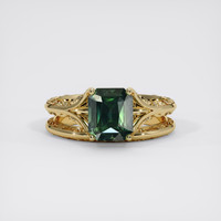 2.56 Ct. Green Sapphire Ring, 14K Yellow Gold 1