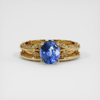 1.48 Ct. Blue Sapphire Ring, 14K Yellow Gold 1