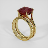 5.78 Ct. Reddish Orange Sapphire Ring, 14K Yellow Gold 2