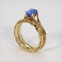 1.26 Ct. Blue Sapphire Ring, 14K Yellow Gold 2