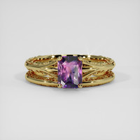 1.10 Ct. Bi Color Sapphire Ring, 14K Yellow Gold 1