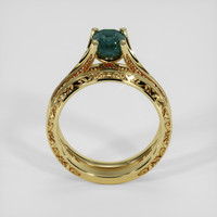 2.22 Ct. Greenish Blue Sapphire Ring, 14K Yellow Gold 3