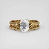 2.10 Ct. White Sapphire Ring, 14K Yellow Gold 1