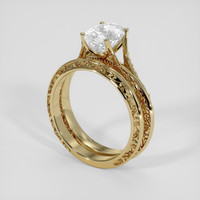 2.10 Ct. White Sapphire Ring, 14K Yellow Gold 2