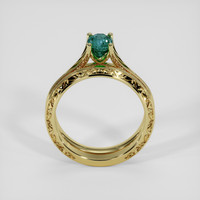 1.00 Ct. Bluish Green Sapphire Ring, 14K Yellow Gold 3