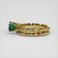 1.00 Ct. Bluish Green Sapphire Ring, 14K Yellow Gold 4