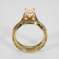 2.21 Ct. Peach Sapphire Ring, 14K Yellow Gold 3