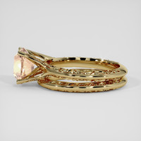 2.21 Ct. Peach Sapphire Ring, 14K Yellow Gold 4