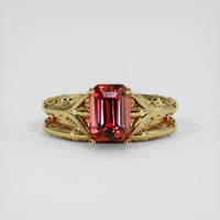 2.08 Ct. Reddish Pink Sapphire Ring, 14K Yellow Gold 1