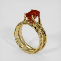 2.08 Ct. Reddish Pink Sapphire Ring, 14K Yellow Gold 2