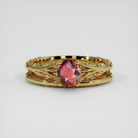 1.08 Ct. Pinkish Brown Sapphire Ring, 14K Yellow Gold 1
