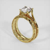 2.65 Ct. White Sapphire Ring, 14K Yellow Gold 2