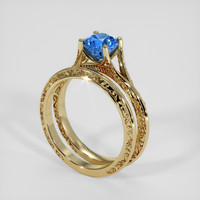 1.43 Ct. Blue Sapphire Ring, 14K Yellow Gold 2
