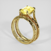 2.64 Ct. Yellow Sapphire Ring, 14K Yellow Gold 2