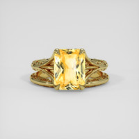 3.13 Ct. Orangish Yellow Sapphire Ring, 14K Yellow Gold 1