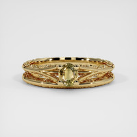 0.46 Ct. Greenish Brown Sapphire Ring, 14K Yellow Gold 1