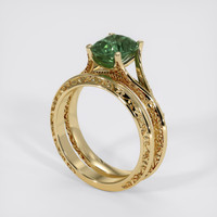 2.19 Ct. Green Sapphire Ring, 14K Yellow Gold 2