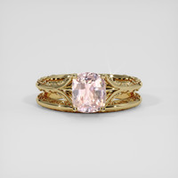 2.04 Ct. Peach Sapphire Ring, 14K Yellow Gold 1
