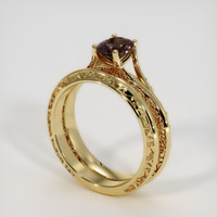 0.85 Ct. Brown Sapphire Ring, 14K Yellow Gold 2