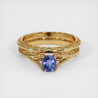 0.66 Ct. Sapphire Ring, 18K Yellow Gold 1