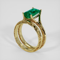 2.38 Ct. Emerald Ring, 18K Yellow Gold 2